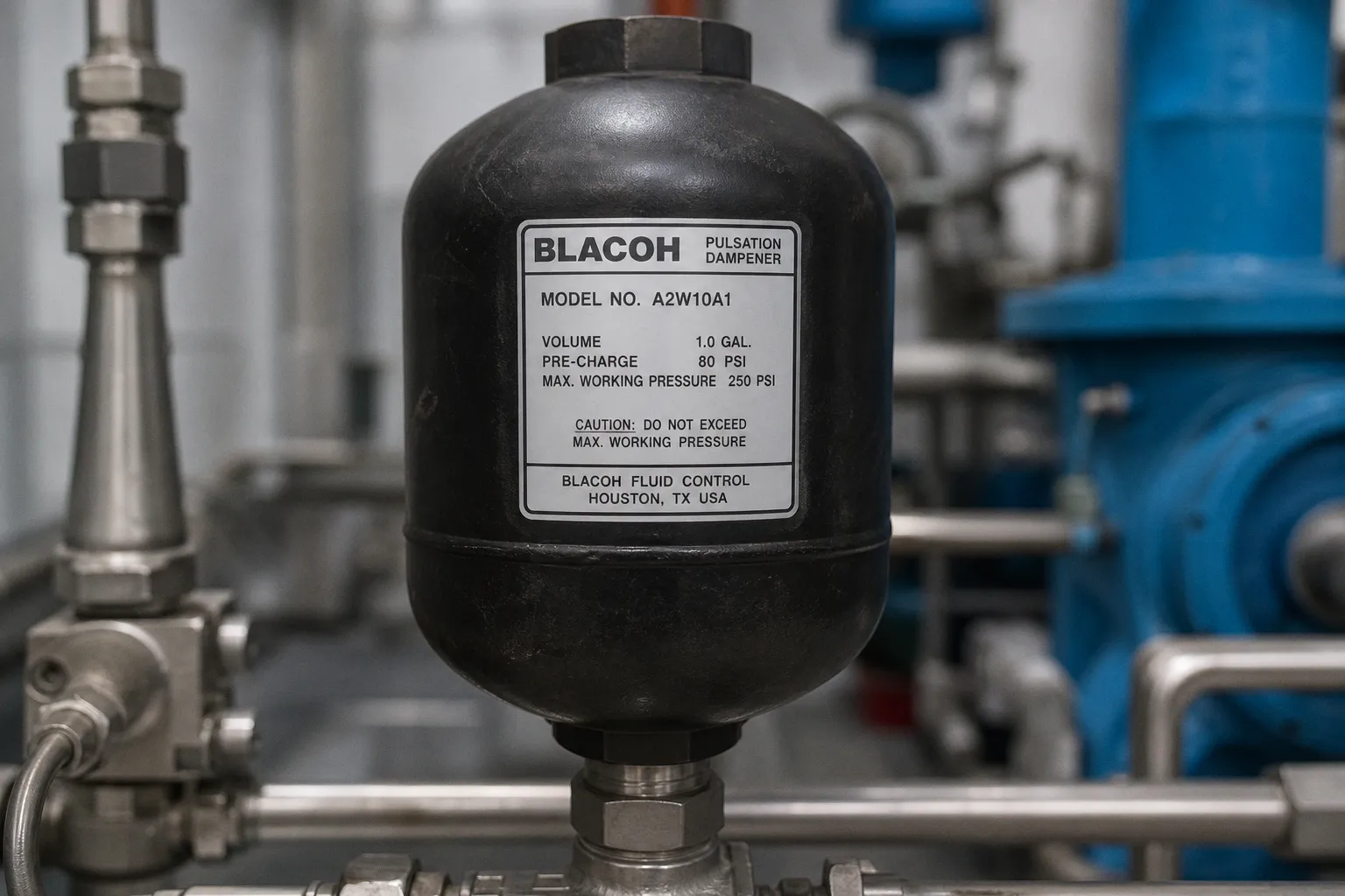 Diaphragm pump pulsation dampeners: sizing formulas and pressure limits