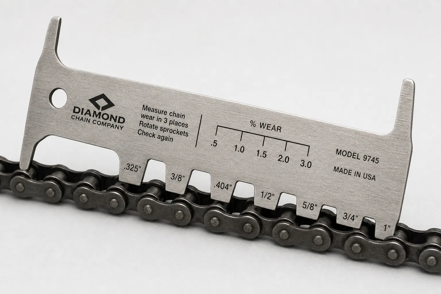 Industrial roller chain elongation: options for measuring wear and service limits